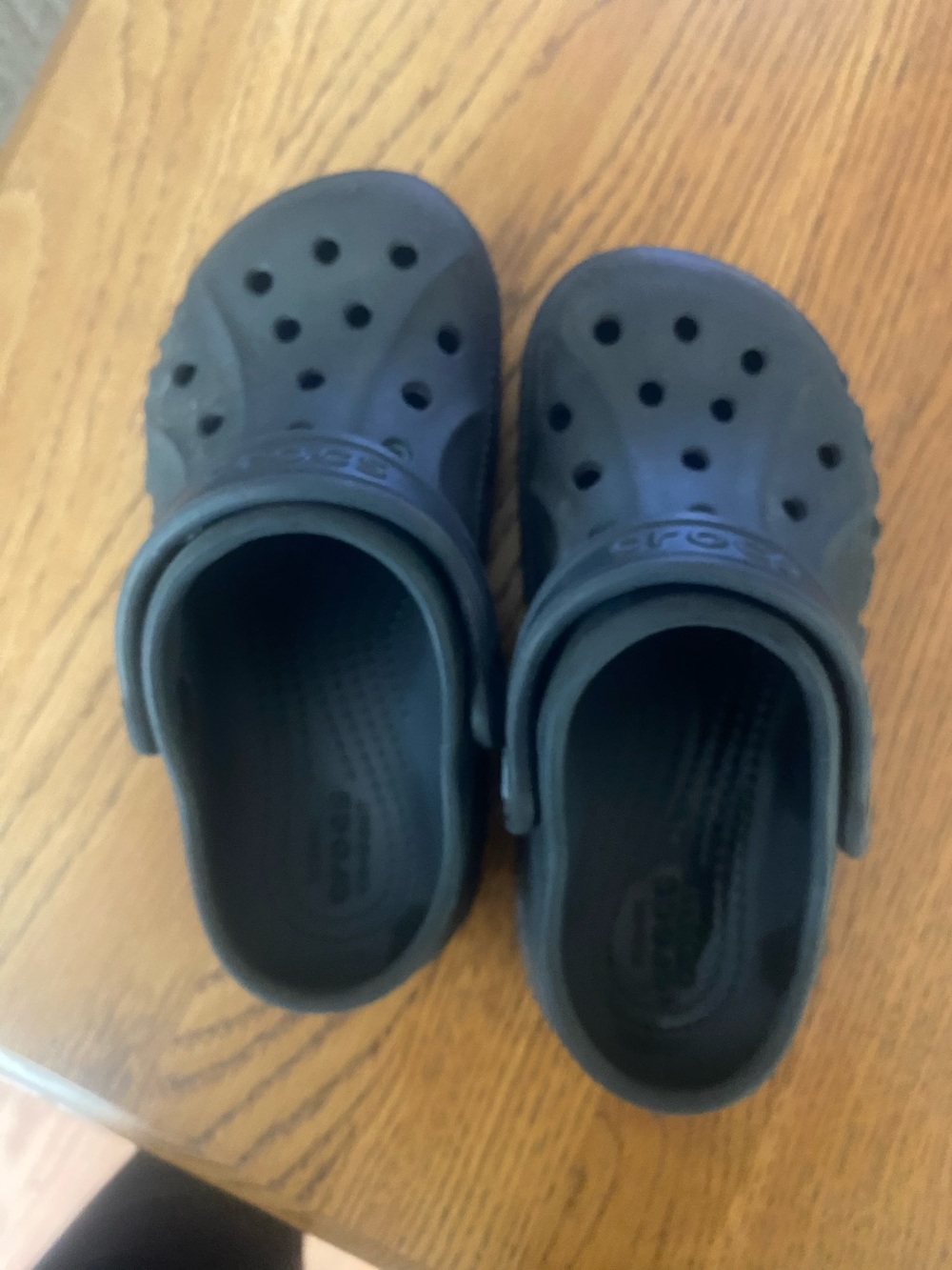 CROCS Kids Black Classic Clogs with Heel Strap